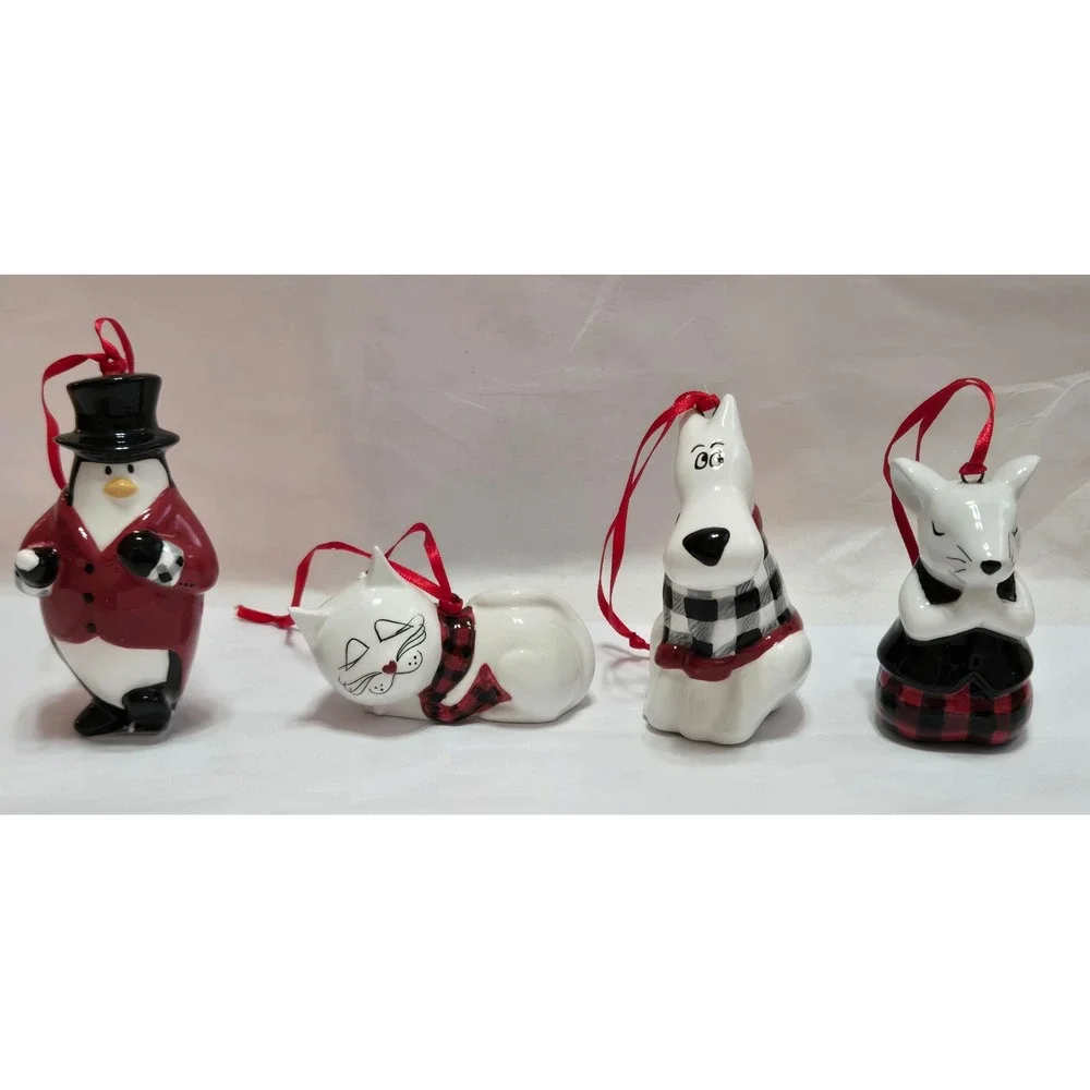 Studio Nova Ceramic Christmas Ornaments Set of 4 Santa's Little Helpers New